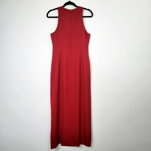 Vintage 90s After Dark Red Sleeveless Maxi Gown Formal Evening Dress - Picture 9 of 12